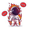 Astronaut_SOS_on_fire