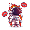 Astronaut_SOS_on_fire