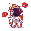 Astronaut_SOS_on_fire