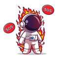 Astronaut_SOS_on_fire