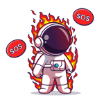 Astronaut_SOS_on_fire